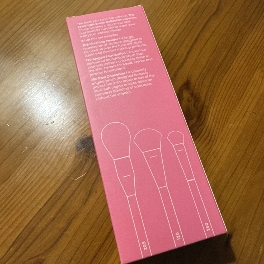 NIB Half Caked‎ 3 Piece Vegan Makeup Brush Set A $34 Value! $40 MSRP